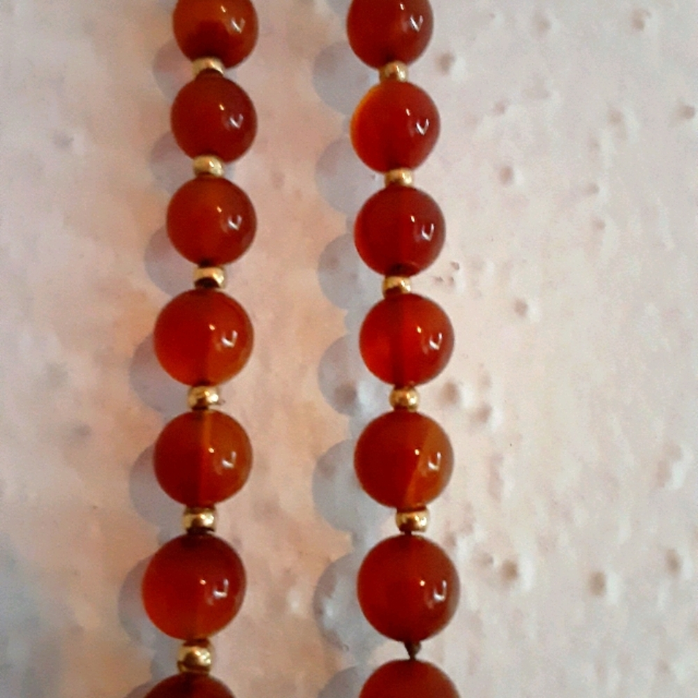 GenuineCarnelian&Gold📿necklace - Picture 5 of 7